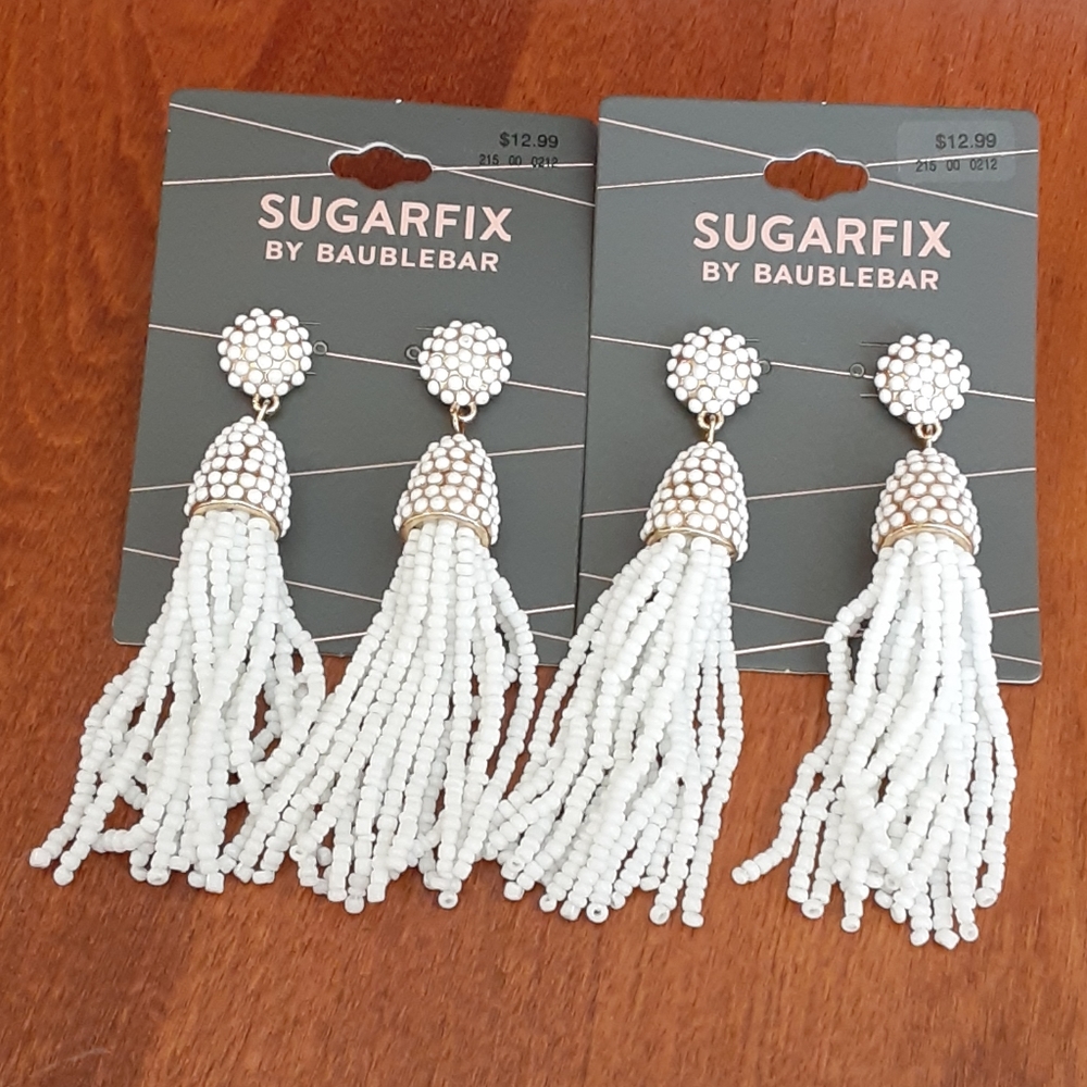 Sugarfix Seed Bead Tassel Earrings Lot of 2 BNWT